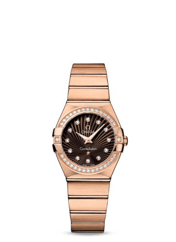 Omega Constellation Quartz 27 Brushed Red Gold / Diamond / Brown Supernova